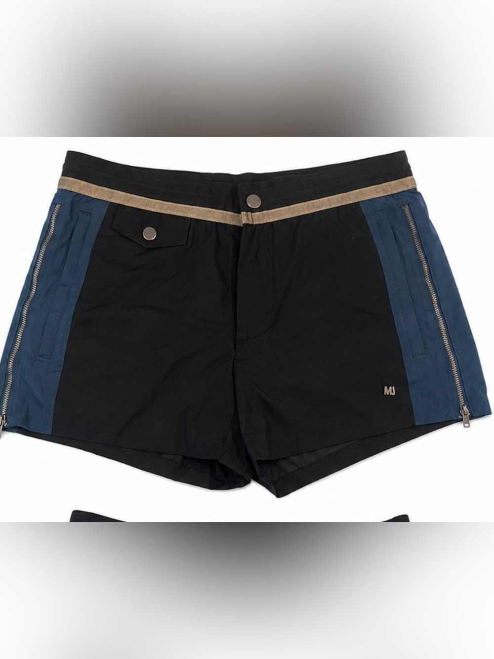 Marc Jacob’s Black Blue Athletic Shorts Zip Pocket Women’s Size s